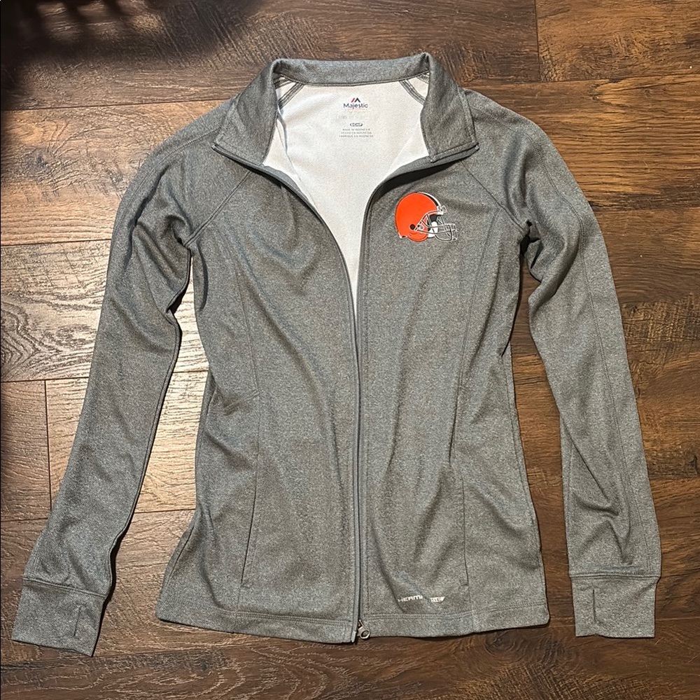 Gray Full-Zip Jacket with Cleveland Browns Logo
